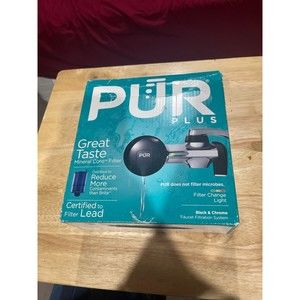 PUR Plus Faucet Mount Water Filtration System, Black & Chrome, PFM200B